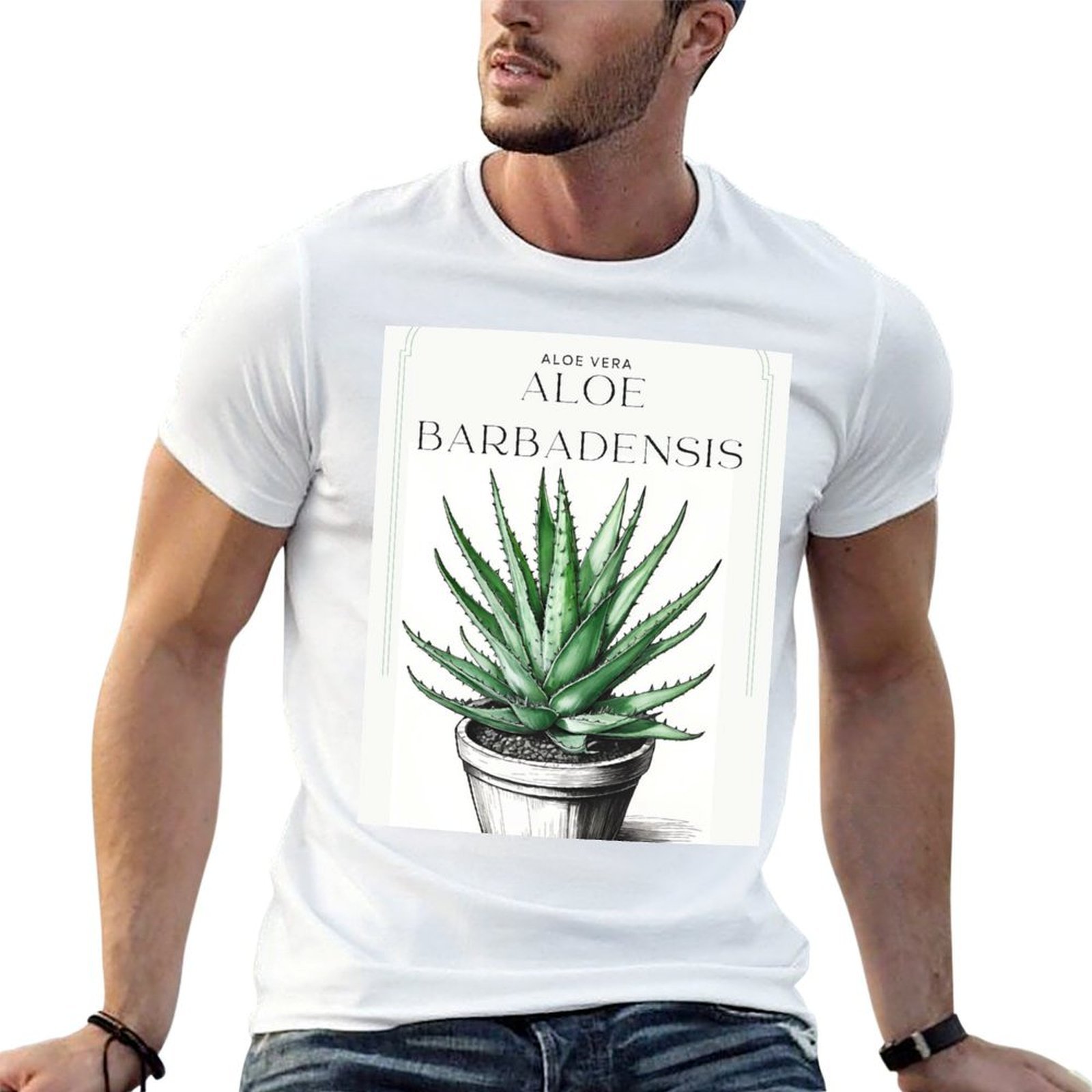 Aloe Vera Pot - Ботанический рисунок алоэ вера в горшке