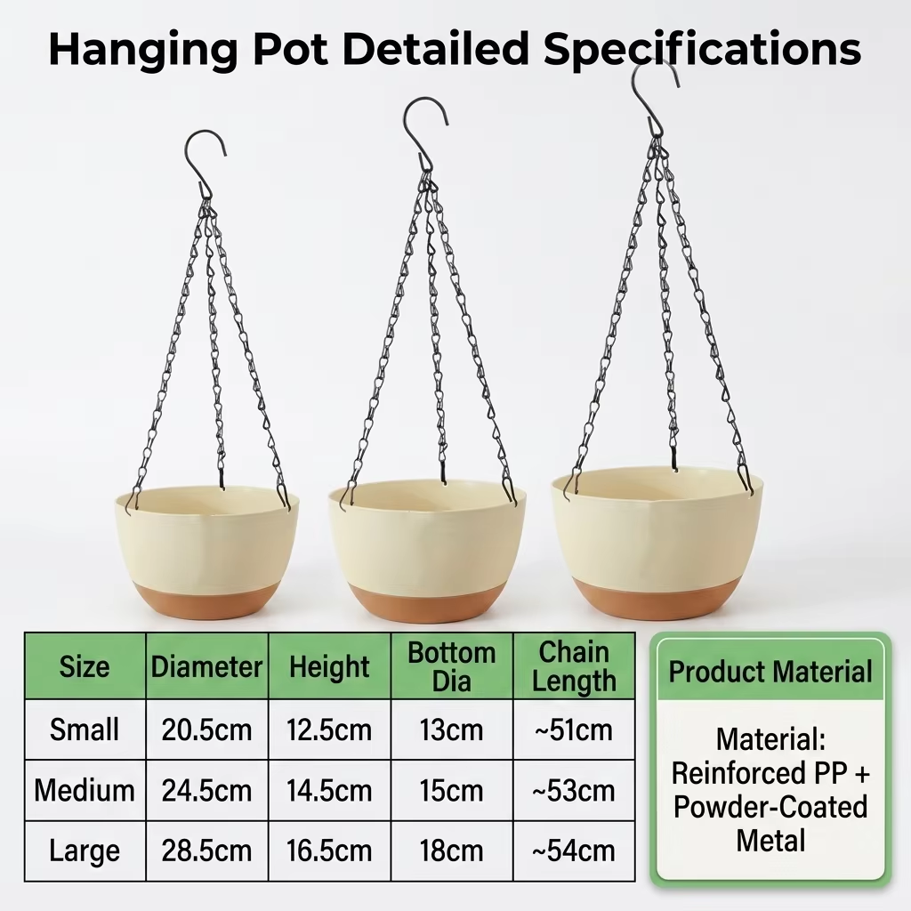 Spider Plant Hanging - Современные двухцветные подвесные кашпо для цветов,