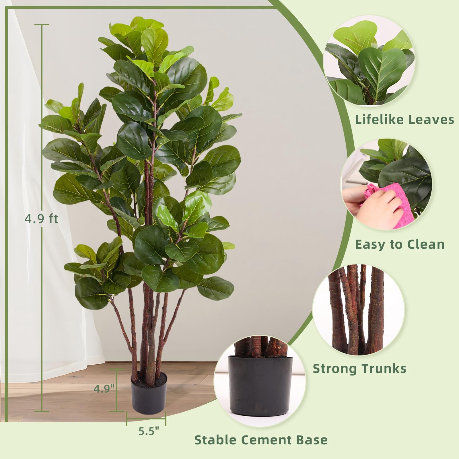 Искусственное дерево фикус лир – обзор и цена Ficus Lyrata Tree